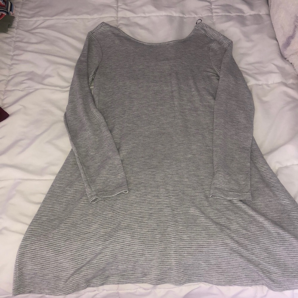 Grey and white stripped dress